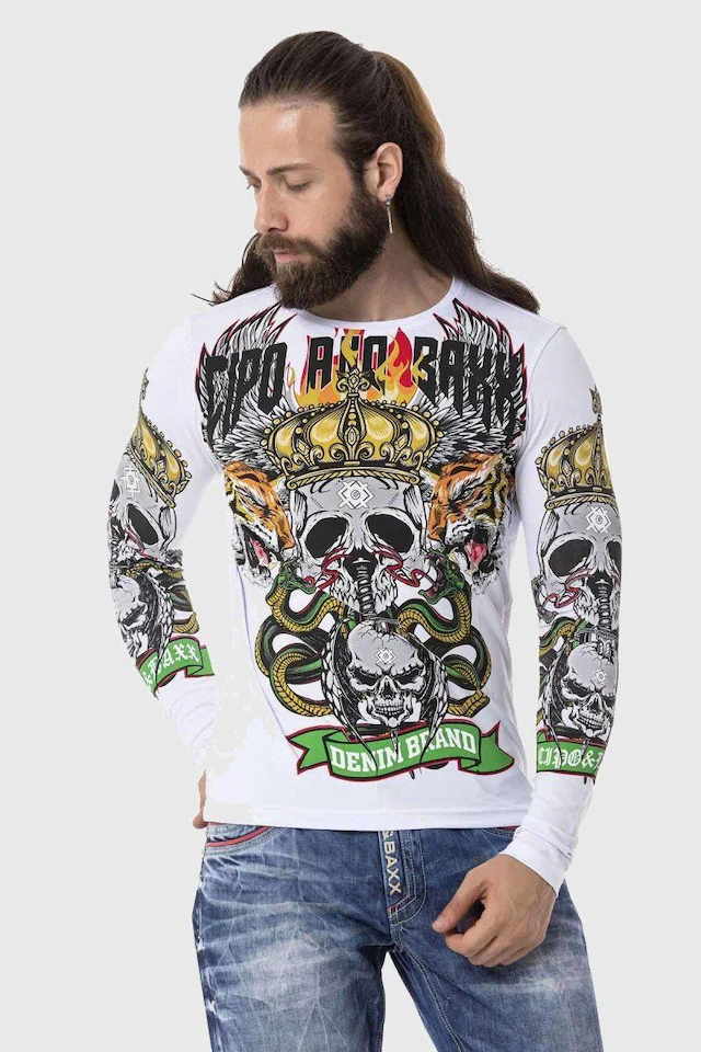 Cipo & Baxx T-Shirt »Sweatshirts« mit coolem Front-Print