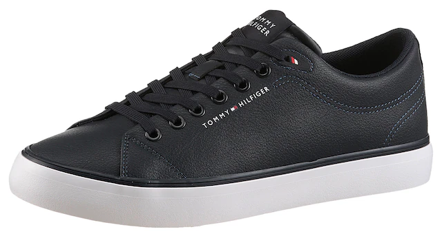 Tommy Hilfiger Sneaker »TH HI VULC CORE LOW LTH II ESS« , Freizeitschuh, Halbschuh, Schnürer in schmaler Form