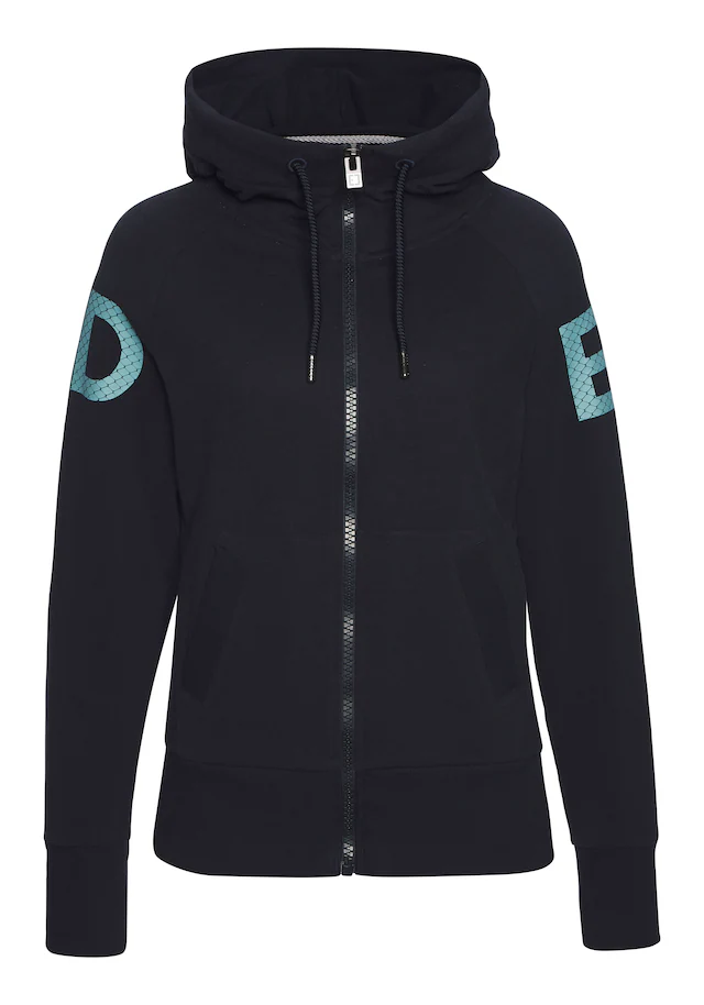 Elbsand Kapuzensweatjacke »Kalea« mit großem Logodruck hinten, bequeme Freizeitjacke mit Taschen