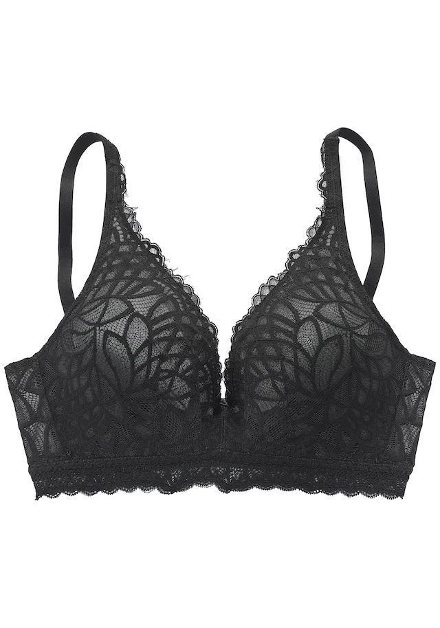 LASCANA Bralette-BH ohne Bügel rundherum aus Spitze – ideal für große Größen