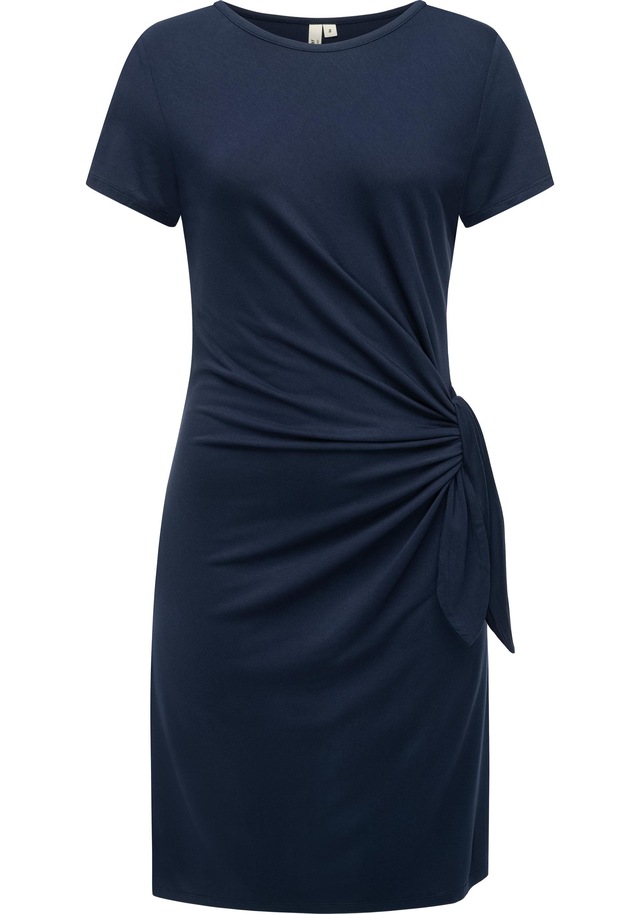 Ragwear Shirtkleid »Knotta« Ohne Taschen Kurzarm Sommerkleid mit seitlichem Bindeband
