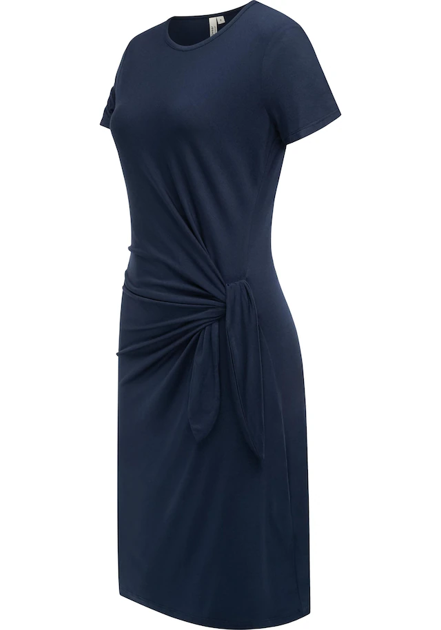 Ragwear Shirtkleid »Knotta« Ohne Taschen Kurzarm Sommerkleid mit seitlichem Bindeband
