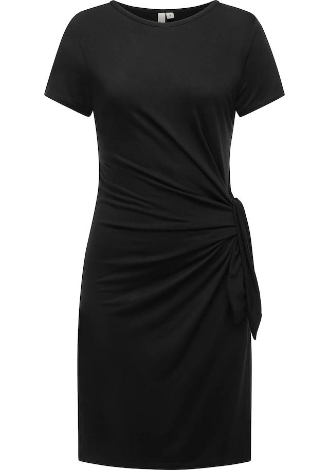 Ragwear Shirtkleid »Knotta« Ohne Taschen Kurzarm Sommerkleid mit seitlichem Bindeband