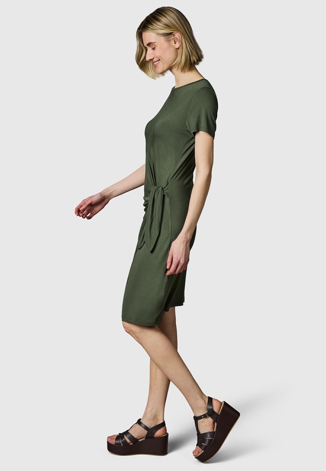 Ragwear Shirtkleid »Knotta« Ohne Taschen Kurzarm Sommerkleid mit seitlichem Bindeband