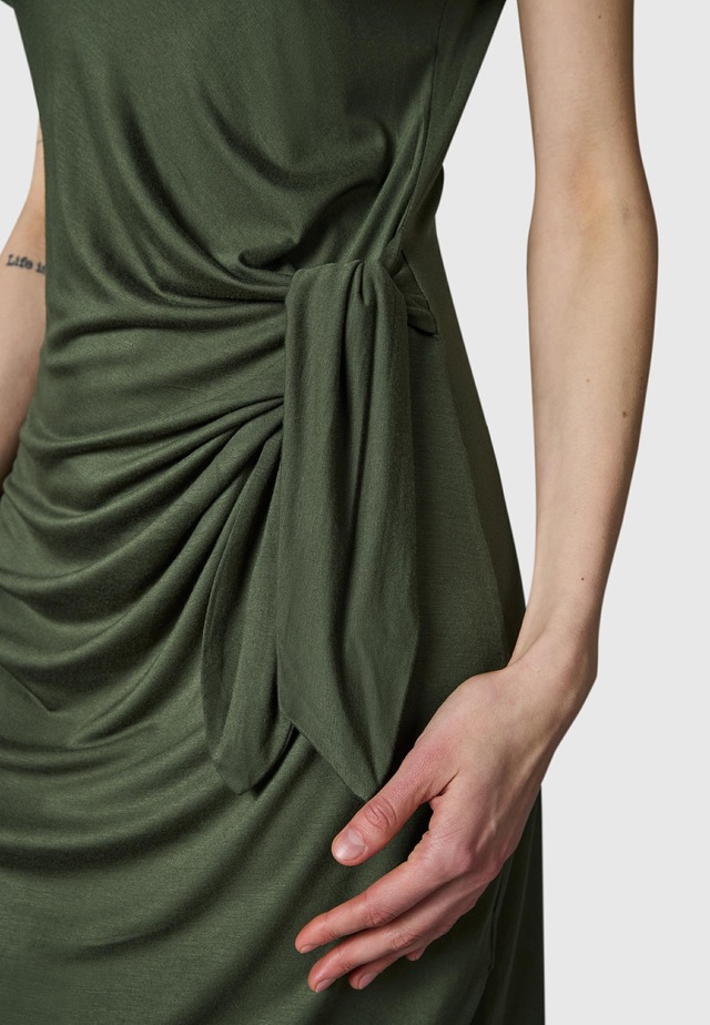 Ragwear Shirtkleid »Knotta« Ohne Taschen Kurzarm Sommerkleid mit seitlichem Bindeband
