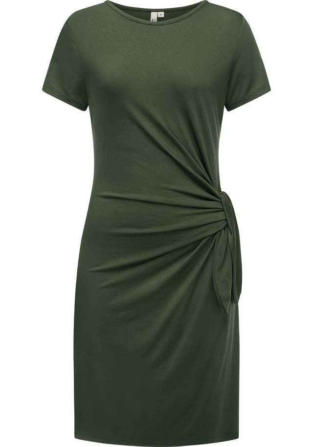 Ragwear Shirtkleid »Knotta« Ohne Taschen Kurzarm Sommerkleid mit seitlichem Bindeband