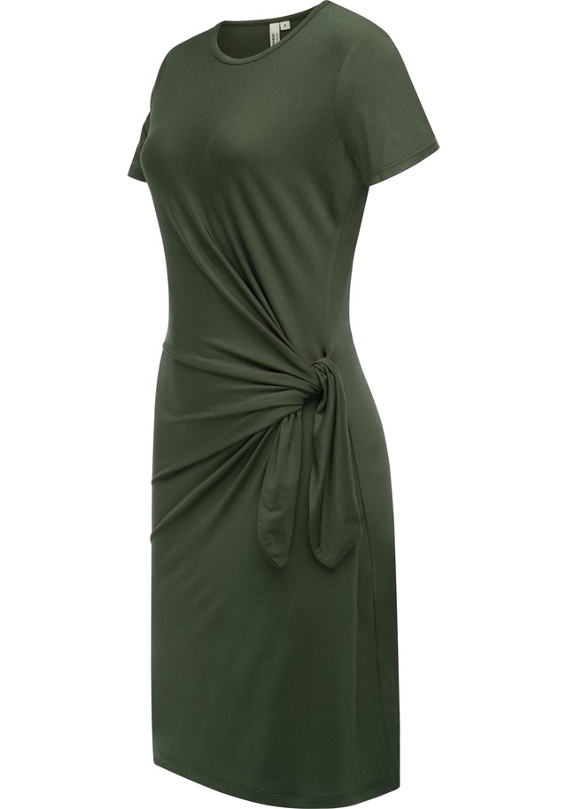 Ragwear Shirtkleid »Knotta« Ohne Taschen Kurzarm Sommerkleid mit seitlichem Bindeband