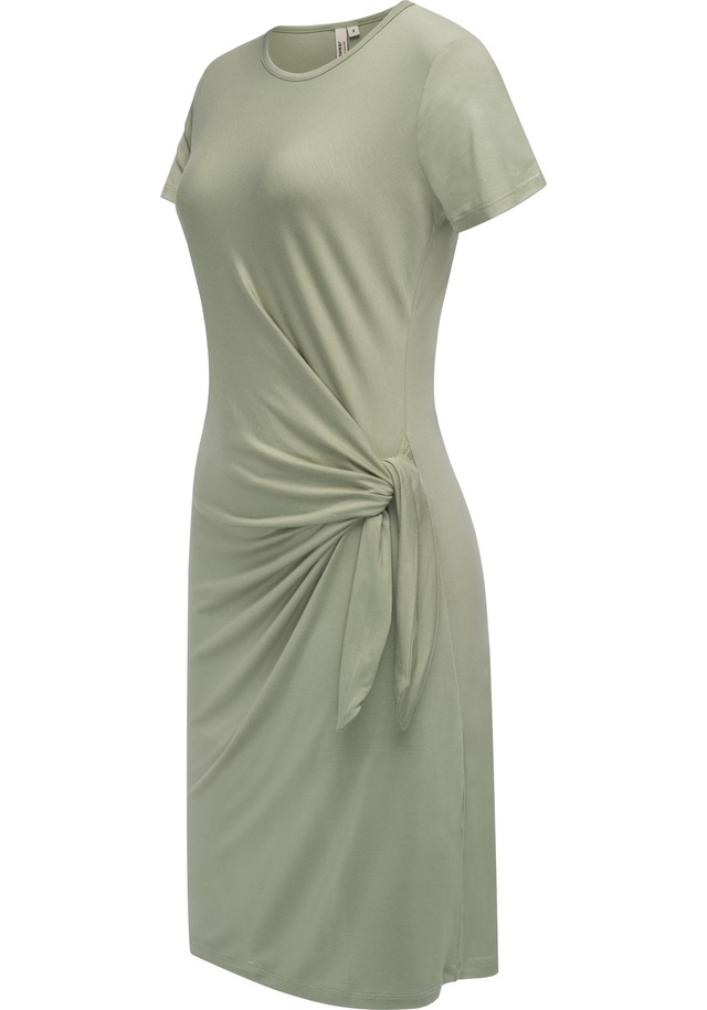 Ragwear Shirtkleid »Knotta« Ohne Taschen Kurzarm Sommerkleid mit seitlichem Bindeband