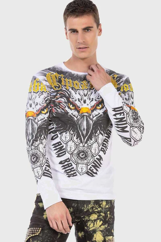 Cipo & Baxx T-Shirt »Sweatshirts« mit Adler-Frontprint