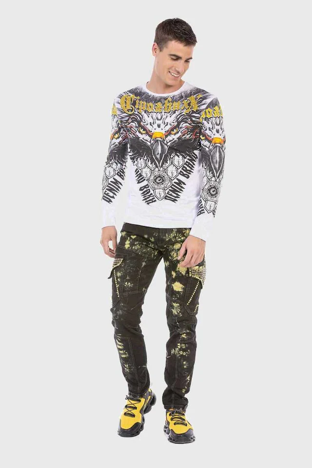 Cipo & Baxx T-Shirt »Sweatshirts« mit Adler-Frontprint