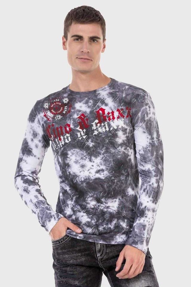 Cipo & Baxx T-Shirt »Sweatshirts« mit Allover-Muster und Logoprint