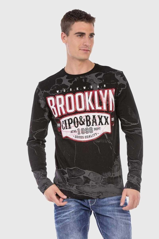 Cipo & Baxx T-Shirt »Sweatshirts« mit Print und Allover-Muster