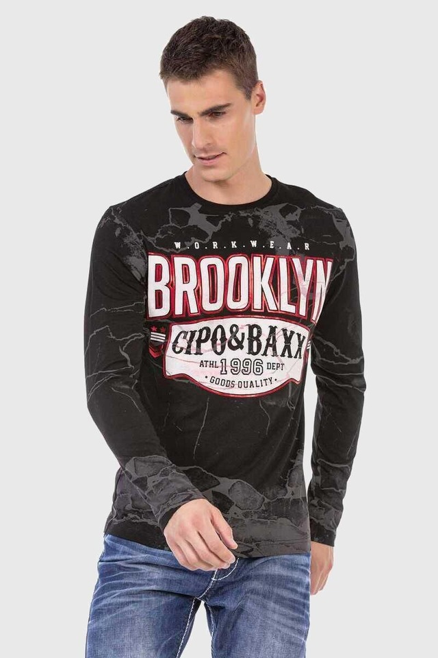Cipo & Baxx T-Shirt »Sweatshirts« mit Print und Allover-Muster