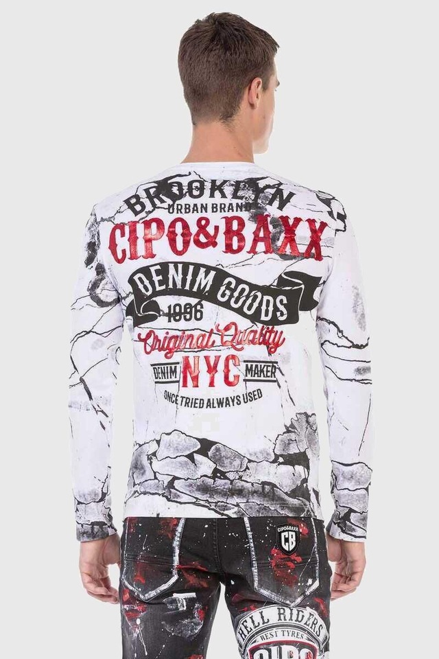 Cipo & Baxx T-Shirt »Sweatshirts« mit Print und Allover-Muster