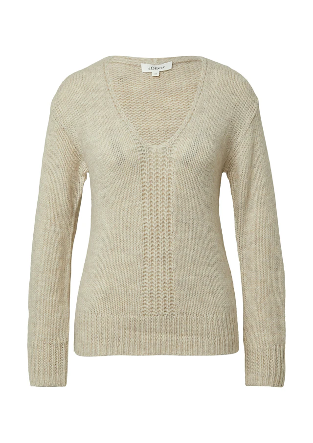 s.Oliver Strickpullover mit V-Ausschnitt