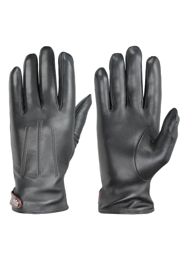 PEARLWOOD Lederhandschuhe »TAYLOR« gefüttert, Ziernähte, seitlicher Lederriegel in Kontrastfarbe