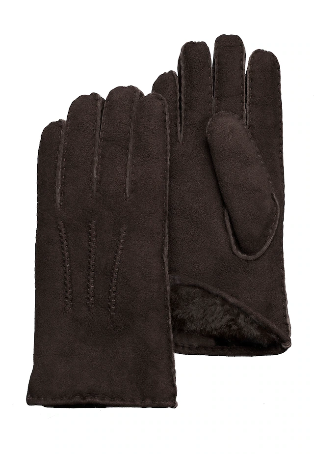 PEARLWOOD Lederhandschuhe »NORTH« warm gefüttert, Ziernähte, Temperaturregulierend