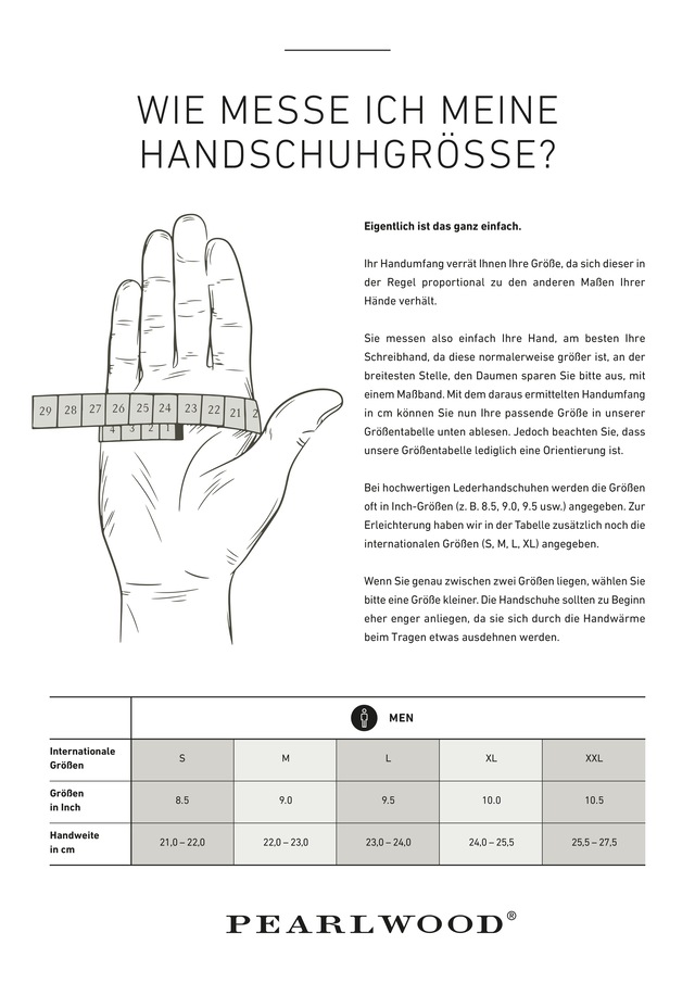 PEARLWOOD Lederhandschuhe »BROOKS« weiches Innenfutter, Wollanteil, verstellbarer Lederriegel
