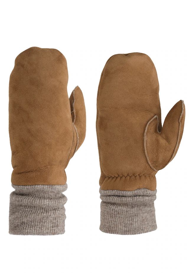 PEARLWOOD Lederhandschuhe »CROWE« Fausthandschuh, Strickbündchen, warm gefüttert