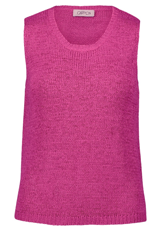 Cartoon Stricktop »Damen mit Rundhalsausschnitt« Rippbündchen