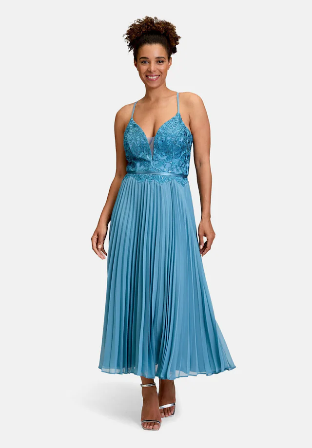 Vera Mont Abendkleid »Damen mit Stickerei« Ohne Tasche Plissee