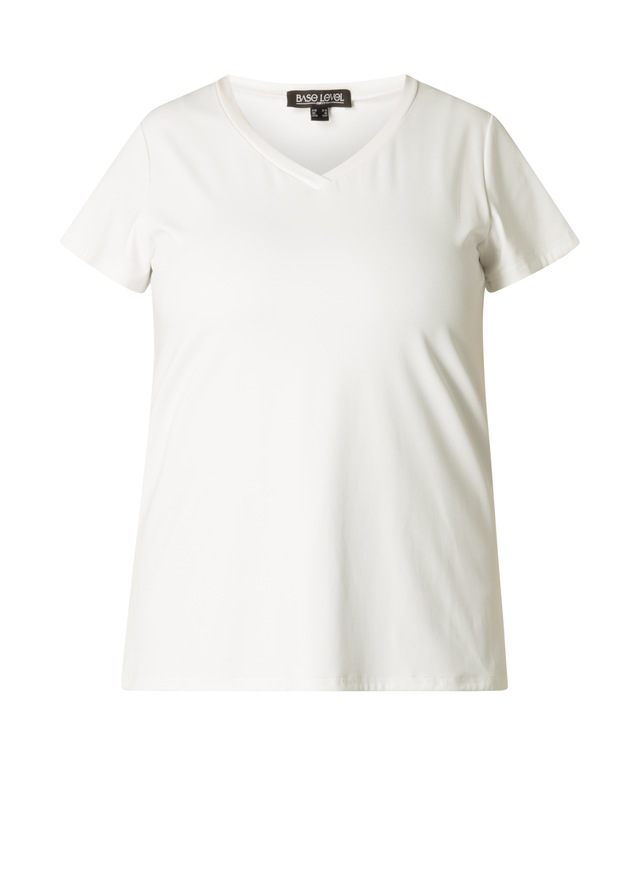 Base Level Curvy V-Shirt »Lilly« mit Stretch