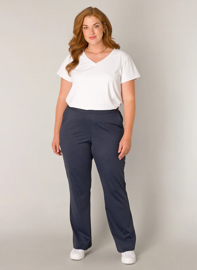 Base Level Curvy Stoffhose »Lori« Sommerhose mit Stetch und leichtem Schlag