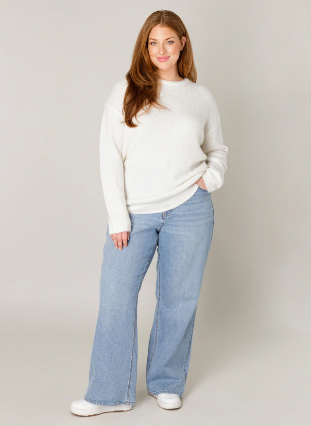 Base Level Curvy Strickpullover »Yanara« mit Wolle und Elasthan
