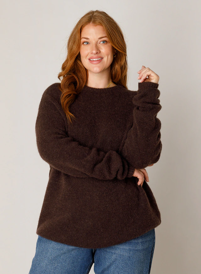 Base Level Curvy Strickpullover »Yanara« mit Wolle und Elasthan
