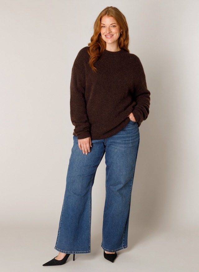 Base Level Curvy Strickpullover »Yanara« mit Wolle und Elasthan