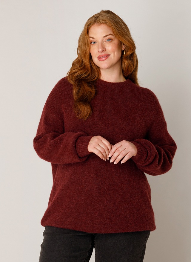 Base Level Curvy Strickpullover »Yanara« mit Wolle und Elasthan