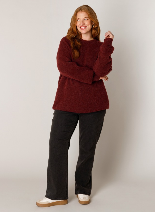 Base Level Curvy Strickpullover »Yanara« mit Wolle und Elasthan