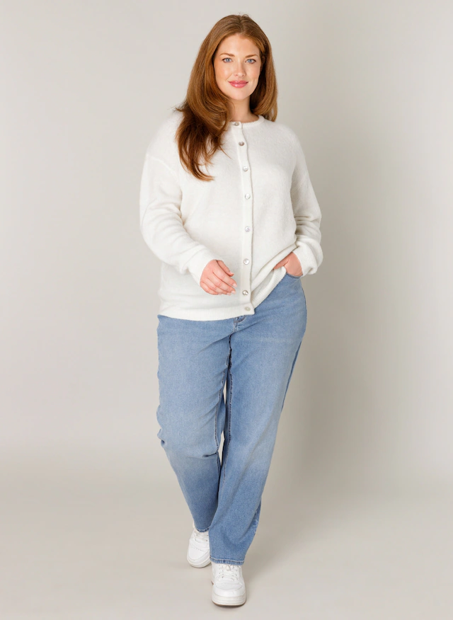 Base Level Curvy Cardigan »Yulia« mit Woll-Anteil und Knopfleiste