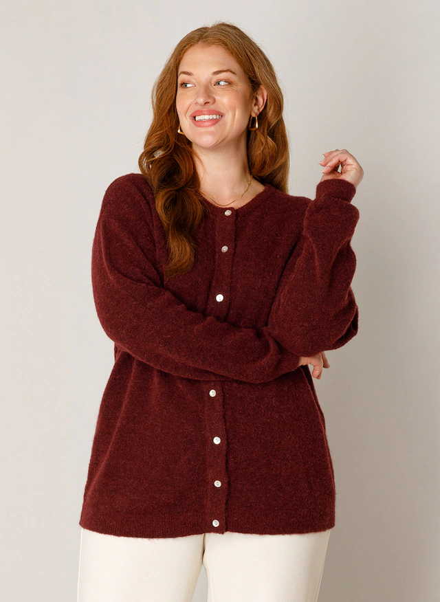 Base Level Curvy Cardigan »Yulia« mit Woll-Anteil und Knopfleiste