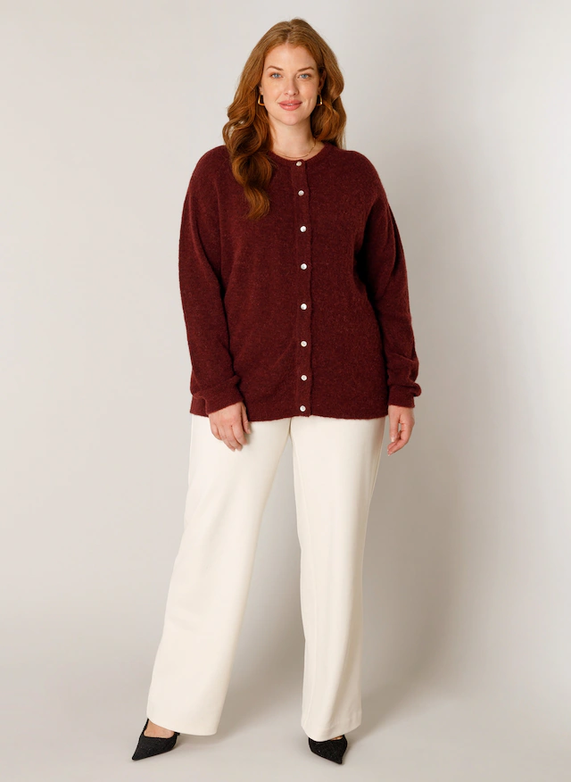 Base Level Curvy Cardigan »Yulia« mit Woll-Anteil und Knopfleiste