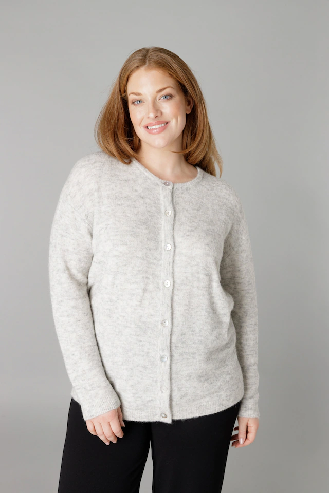 Base Level Curvy Cardigan »Yulia« mit Woll-Anteil und Knopfleiste