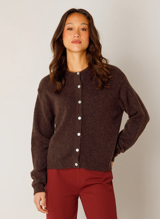 Base Level Cardigan »Yuli« mit Woll-Anteil und Knopfleiste