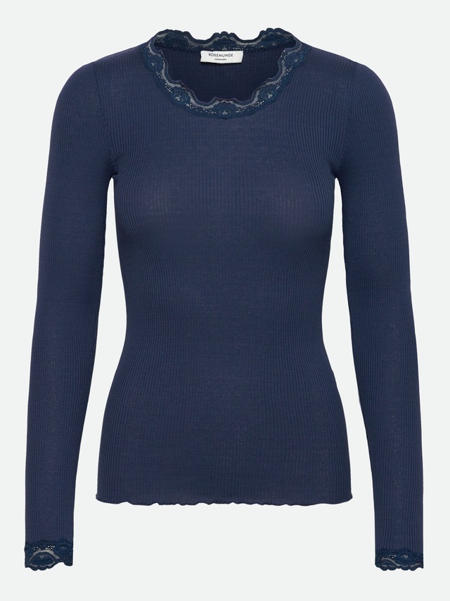 rosemunde Longsleeve »Babette silk shirt mit Seide« Langarm, mit Spitze, feminin, bequem, Seidenmix