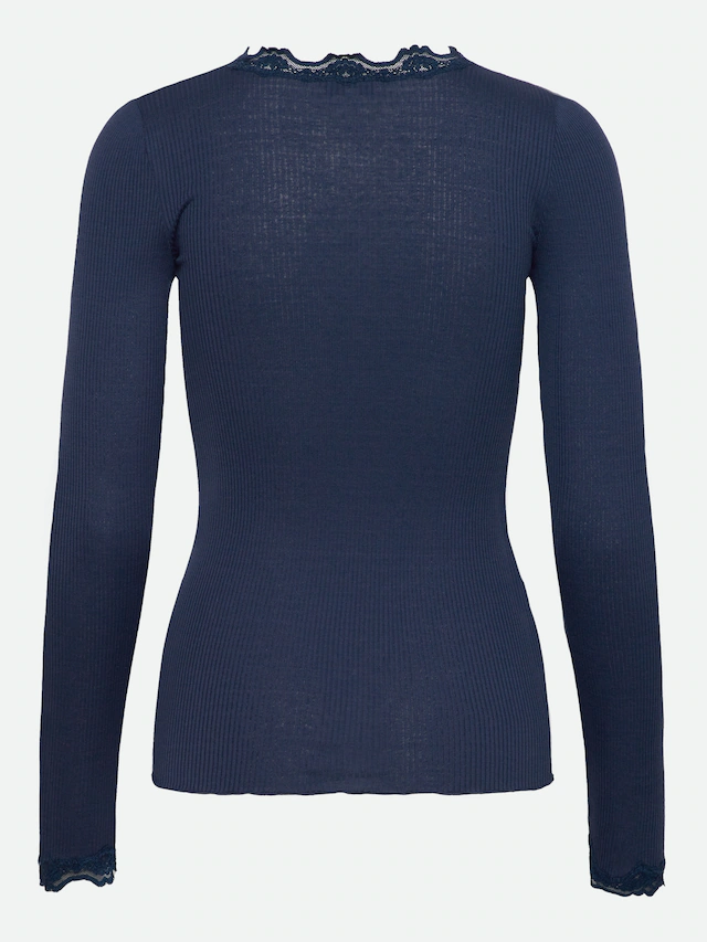 rosemunde Longsleeve »Babette silk shirt mit Seide« Langarm, mit Spitze, feminin, bequem, Seidenmix