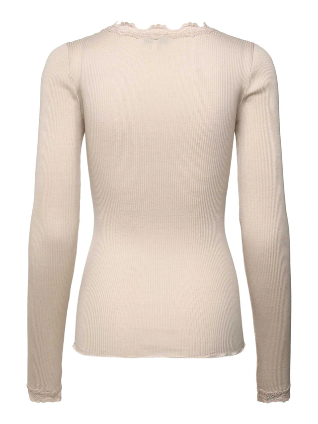 rosemunde Longsleeve »Babette silk shirt mit Seide« Langarm, mit Spitze, feminin, bequem, Seidenmix