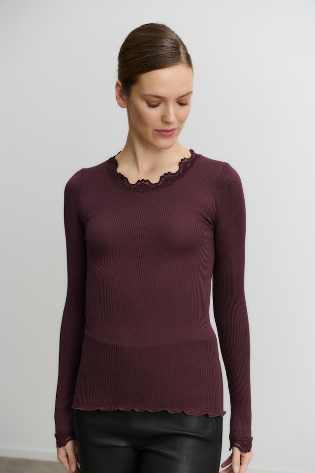 rosemunde Longsleeve »Babette silk shirt mit Seide« Langarm, mit Spitze, feminin, bequem, Seidenmix