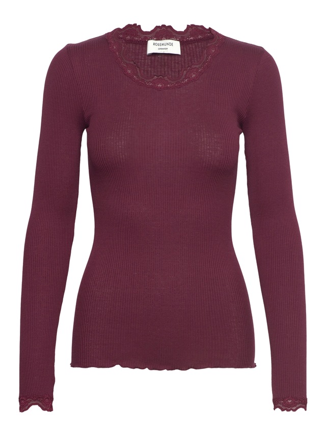 rosemunde Longsleeve »Babette silk shirt mit Seide« Langarm, mit Spitze, feminin, bequem, Seidenmix