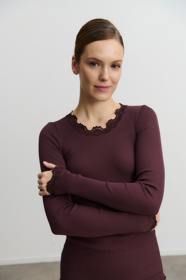 rosemunde Longsleeve »Babette silk shirt mit Seide« Langarm, mit Spitze, feminin, bequem, Seidenmix