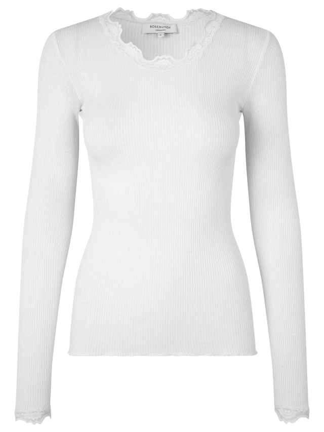 rosemunde Longsleeve »Babette silk shirt mit Seide« Langarm, mit Spitze, feminin, bequem, Seidenmix