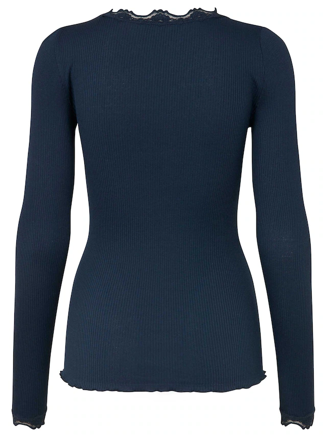 rosemunde Longsleeve »Babette silk shirt mit Seide« Langarm, mit Spitze, feminin, bequem, Seidenmix