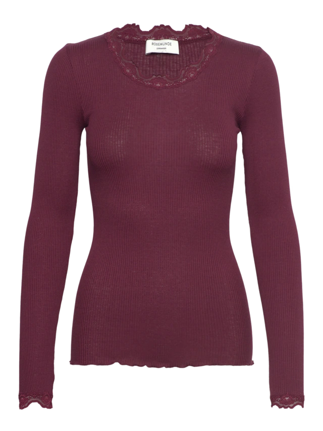 rosemunde Longsleeve »Babette silk shirt mit Seide« Langarm, mit Spitze, feminin, bequem, Seidenmix