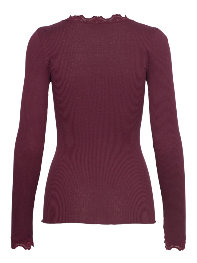 rosemunde Longsleeve »Babette silk shirt mit Seide« Langarm, mit Spitze, feminin, bequem, Seidenmix