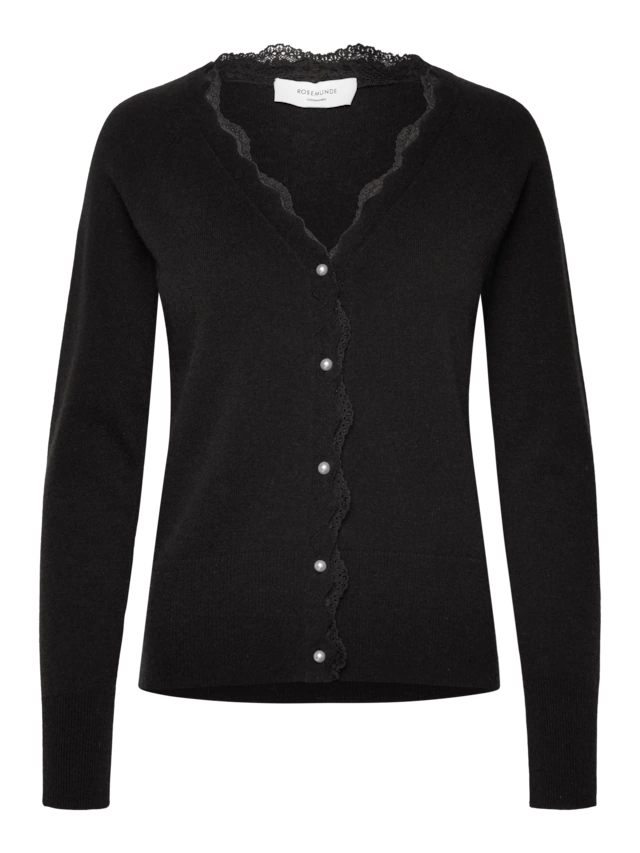 rosemunde Cardigan »Laica lace cardigan mit Wolle und Kaschmir« mit V-Ausschnitt und Spitzenkante, langen Ärmeln, Kaschmiranteil
