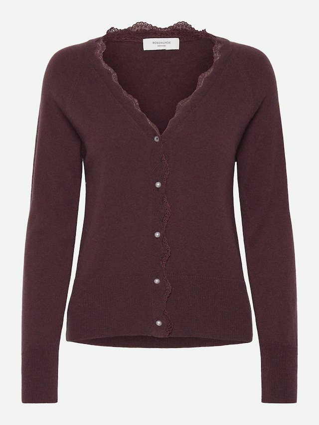 rosemunde Cardigan »Laica lace cardigan mit Wolle und Kaschmir« mit V-Ausschnitt und Spitzenkante, langen Ärmeln, Kaschmiranteil