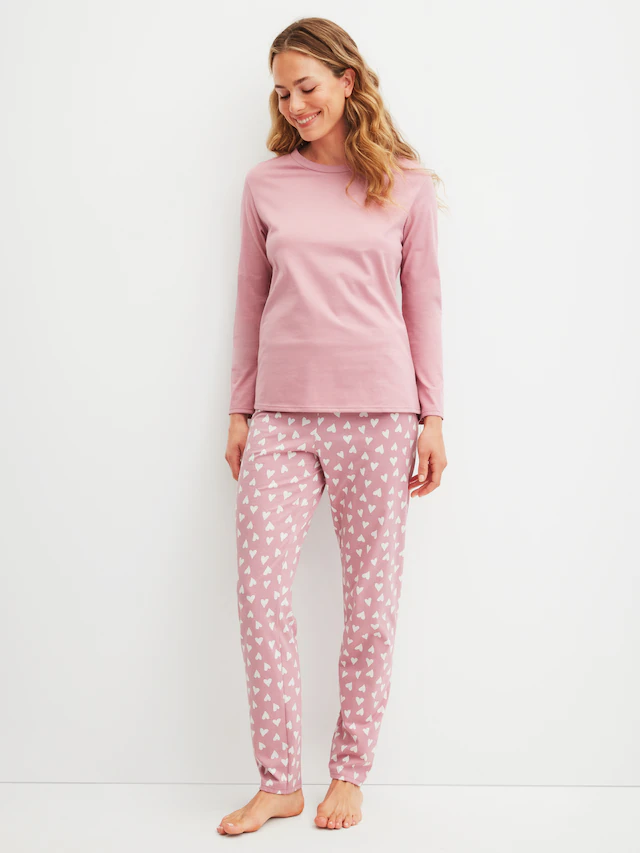 CALIDA Schlafanzug »Cotton Special« 2 tlg. Langarm, bequem, Baumwolle, Rundhals-Ausschnitt